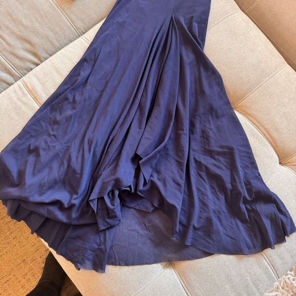 FUZZI by Jean Paul Gaultier Mesh Dress Long Sleeve MIDI Maxi Navy Blue SET sz S - Picture 16 of 16